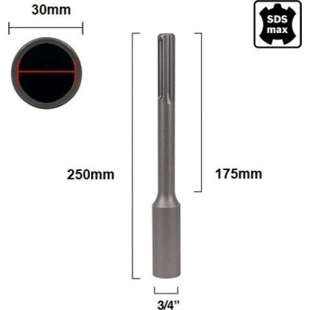 Hismart SDS-Max-Bohrer für Erdungsstangen, 19,05 mm