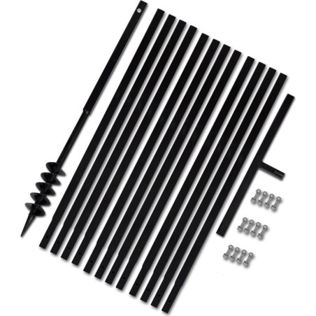 vidaXL Erdbohrer mit Griff, 80 mm, ausziehbar, 13 m, Stahl