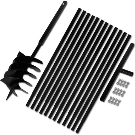 vidaXL Erdbohrer mit Griff, 200 mm, mit Verlängerungsrohr, 13 m, Stahl