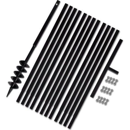 vidaXL Erdbohrer mit Griff, 100 mm, mit Verlängerungsrohr, 13 m, Stahl