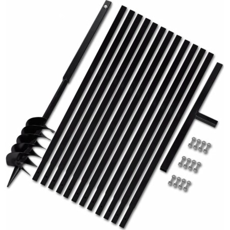 vidaXL Erdbohrer mit Griff, 120 mm, mit Verlängerungsrohr, 13 m, Stahl