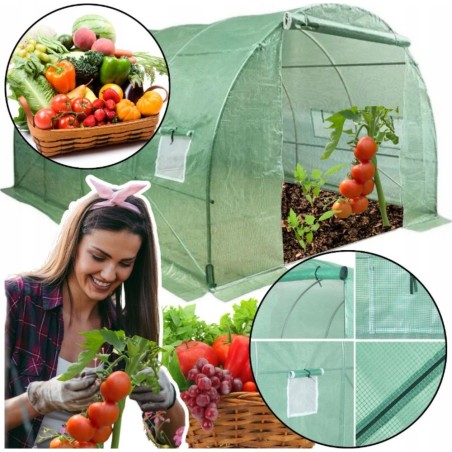 Garten-Folientunnel, Gewächshaus 4 x 2,5 x 2 m, Folie 10 m UV-4 Premium LEAN