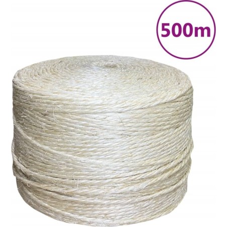 vidaXL Seil, 100 % Sisal, 4 mm, 500 m