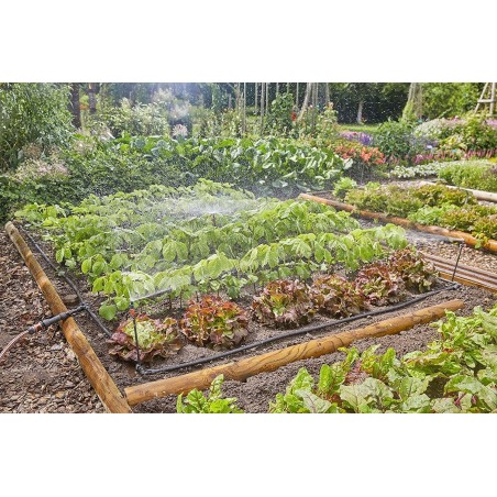 Gardena GARDENA Micro-Drip-System Tropfbewässerungsset für Gemüse- und Blumenbeete 60 m², Tropfer (schwarz/grau, Modell 2023)