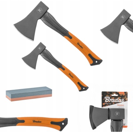 Bradas 2x Axt aus Glasfaser 600 g + 1000 g + Schleifstein