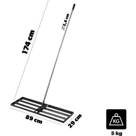 Kadax KADAX Hand-Rasenplaniergerät, Rasenebner, 30 x 90 cm, mit Stiel