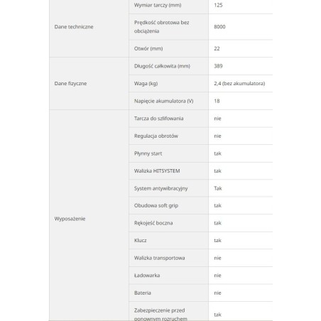 Hikoki-Schleifmaschine HIKOKI WINKELSCHLEIFER 18 V 125 mm G1813DF W2Z BRUSHLES HSC II SOLO