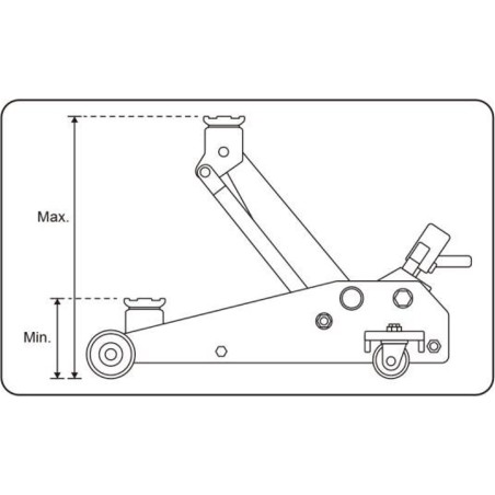 King Tony HYDRAULIKHEBER, 1-Kolben, 3 t, Hubbereich 140–520 mm King Tony