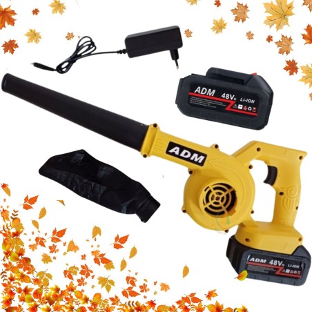 ADM ADM Akku-Laub- und Schneefräse, 1,9 kg, mit zwei 48-V-Akkus