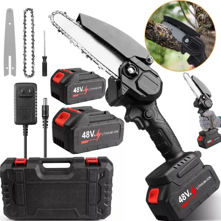 Akku-Kettensäge 6 Mini-Astschneider 850 W, 2 Akkus, Kette