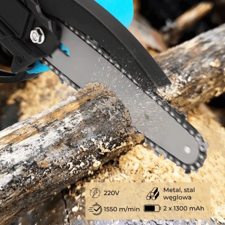 AKKU-Kettensäge für Äste, 6", handgeführte Mini-Kettensäge für Äste