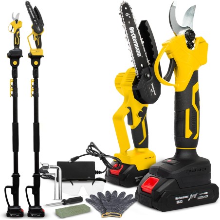 Heckermann-Kettensäge Heckermann-Elektrokettensäge und -Gartenschere 2-in-1 SOGZG-02