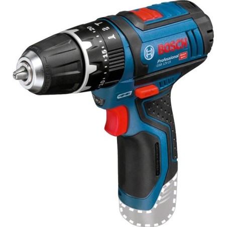 Bosch Akku-Schlagbohrmaschine GSB 12V-15 Professional, 12 Volt (blau/schwarz, 2 Li-Ionen-Akkus à 2,0 Ah, 25 Bits)