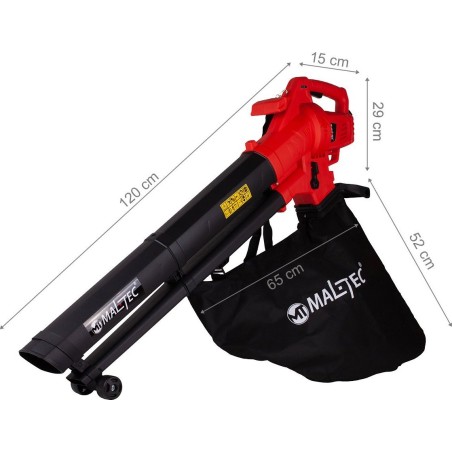 Maltec Elektrisches Laubgebläse und Laubsauger mit Häckselfunktion