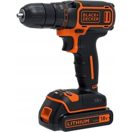 Bohrmaschine Black+Decker BLACK+DECKER 18-V-Bohrschrauber 1x1,5 Ah BDCD18K