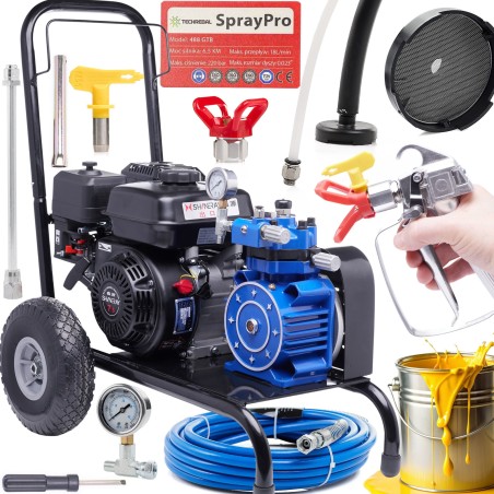 Benzinbetriebener Membran-Farbspritzaggregat 488 GTB, 6,5 PS, 18 l/min