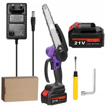 8-Zoll-Kettensäge – Akku-Kettensäge mit 2 Akkus