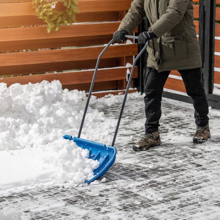 Kadax KADAX Schneeschaufel auf Rädern + Schaufel mit Holzstiel – Set