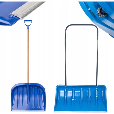 Kadax KADAX Schneeschaufel auf Rädern + Schaufel mit Holzstiel – Set