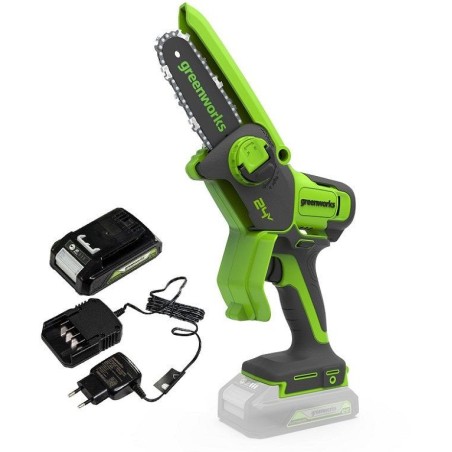 Greenworks GD24MCS10K2 24-V-Kettensäge, 10 cm