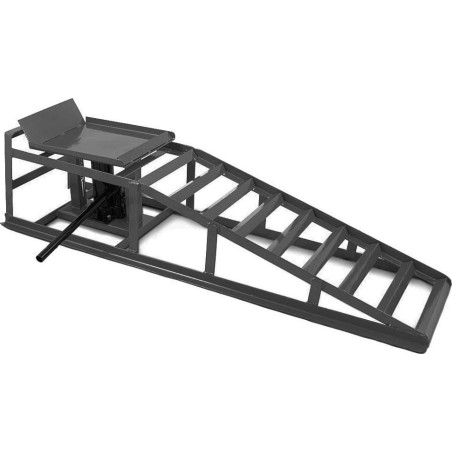Bituxx Rampen in Graphit, Auffahrrampen mit hydraulischem Hebemechanismus, 2 x 2000 kg