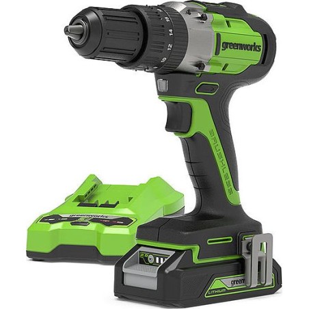Bohrschrauber Greenworks GD24DD60K2, 24 V, 1 Akku (2 Ah)