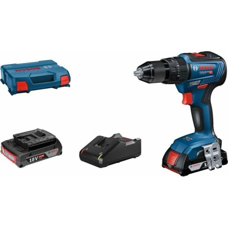 Bosch Akku-Schlagbohrschrauber GSB 18V-55 Professional, 18 Volt (blau/schwarz, 2 Li-Ionen-Akkus à 2,0 Ah, im L