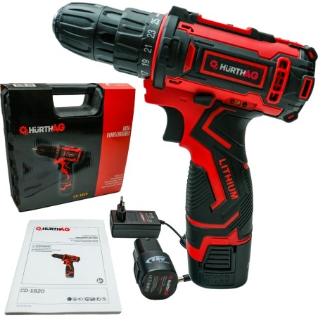 Bohrschrauber HurthAG CD-1820, 18 V, 2 Akkus à 1,5 Ah