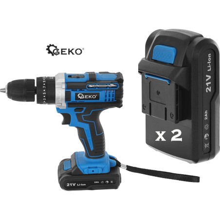 Geko Bohrschrauber – Bohrschrauber mit Schlagfunktion, 21 V, 2 Akkus à 2 Ah (10)
