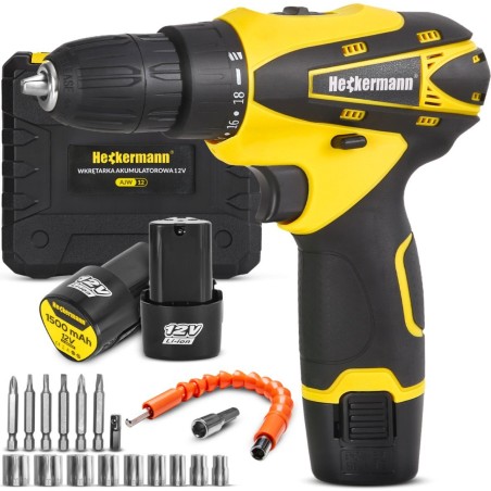 Akku-Bohrschrauber 2xAkku + Heckermann-Koffer AJW12