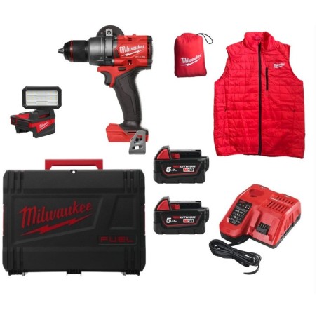 MILWAUKEE.UD.M18FPD3MC-502X SCHRAUBER + M18ALIS-0 LAMP UND SLEEVELESS