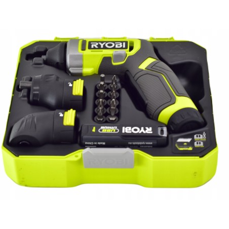 Akku-Schrauber RYOBI RSD4-120TA2, 4,0 V, 2,0 Ah Li-Ion, 5 Nm, mit Zubehör zum Schrauben in Ecken