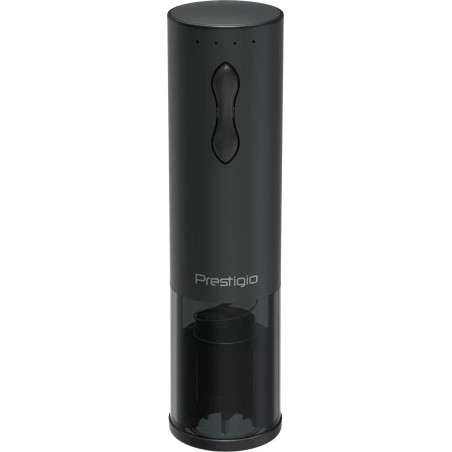Prestigio Bolsena, elektrischer Weinöffner mit Prestigio-Logo, Belüfter, Vakuumverschluss, schwarz