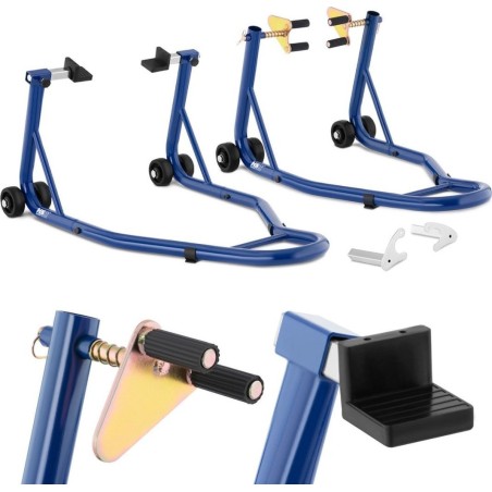 MSW Motorrad-Hebebock (vorne und hinten) bis 200 kg SET