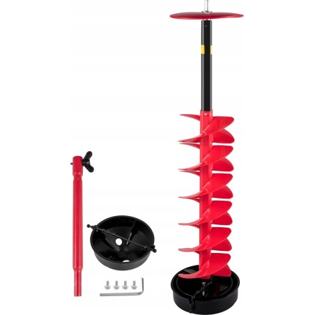 Eisbohrer mit Bohradapter, Oberplatte und Schneidschutz  20 x 99 cm