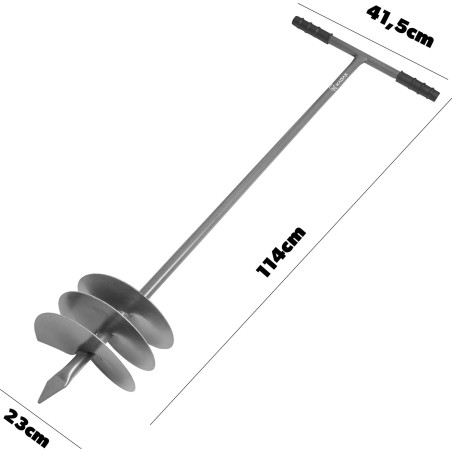 Kadax Handbohrer für Erde und Boden, Bodenbohrgerät 23 cm (230 mm), leistungsstarker Erdbohrer