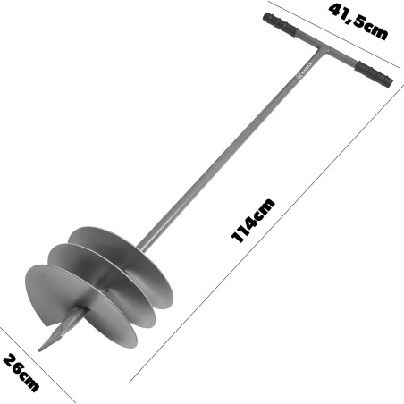 Kadax Handbohrer für Erde und Boden, Bodenbohrgerät 26 cm (260 mm), robuster Erdbohrer