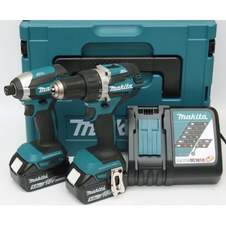 Makita COMBOKIT 18V DLX2189TJ Akku-Bohrschrauber mit 2 Akkus à 5,0 Ah MAKITA