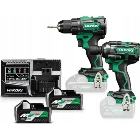 Hitachi HIKOKI Elektrowerkzeug-Set. SET 36/18 V KC18DE WJZ (DS18DE + WR18DH) MULTIVOLT 2x5,0 Ah HITSYSTEM