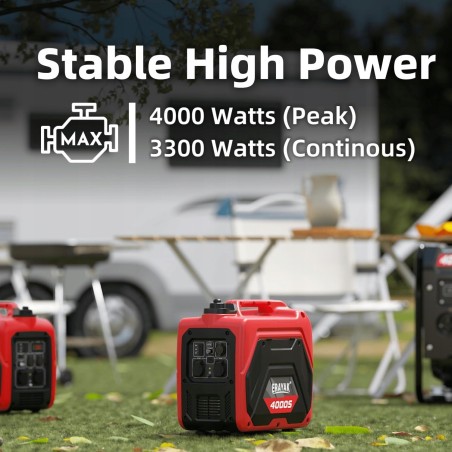 ERAYAK Stromaggregat 4000 W, Benzin-Stromgenerator EYG4000S, neu