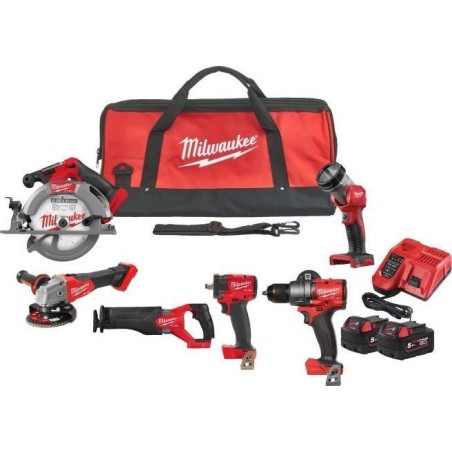 Milwaukee 10-teiliges Elektrowerkzeug-Set (M18 FPP6H3-502B)