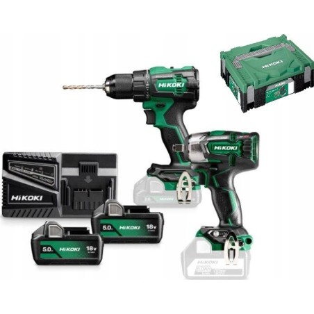 Hikoki-Elektrowerkzeugset HIKOKI 18-V-Set KC18DEWFZ (DS18DD + WH18DD) 2x4,0 Ah HITSYSTEM