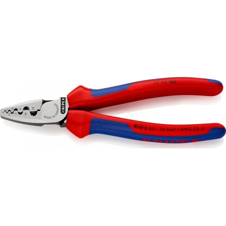 Knipex Zange zum Crimpen von Kabelhülsen 180 mm (9772180)