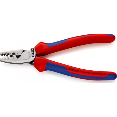 Knipex Zange zum Crimpen von Kabelhülsen 180 mm (9772180)